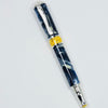 Broadwell Nouveau Sceptre Rhodium and 22kt Gold Rollerball Pen with blue & white resin