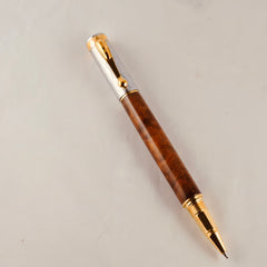 Electra Rollerball with 22kt and chrome with Afzilla Burl Barrel