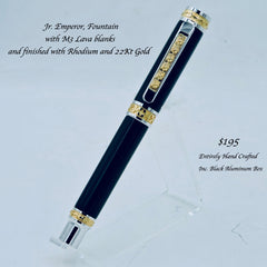Jr. Emperor Rollerball, 22kt Gold & Rhodium accents With M3 Black Lava