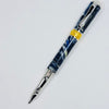 Broadwell Nouveau Sceptre Rhodium and 22kt Gold Rollerball Pen with blue & white resin