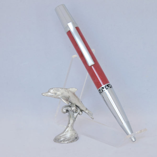 Elegant Sierra Twist Ballpoint Pen With Amedeo Coral Sky Acrylic