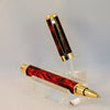 Magnetic Graduate Rollerball/Fountain Pen with Red Lace Burl