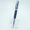 Triton Convertible Rollerball with chrome and gold accents, barrels crafted with blue acrylic