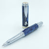 Triton Convertible Rollerball with chrome and gold accents, barrels crafted with blue acrylic